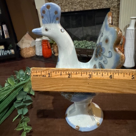 Vintage Pottery Peacock Figurine Made In Mexico Hand Painted El Palomar EUC - Picture 7 of 8